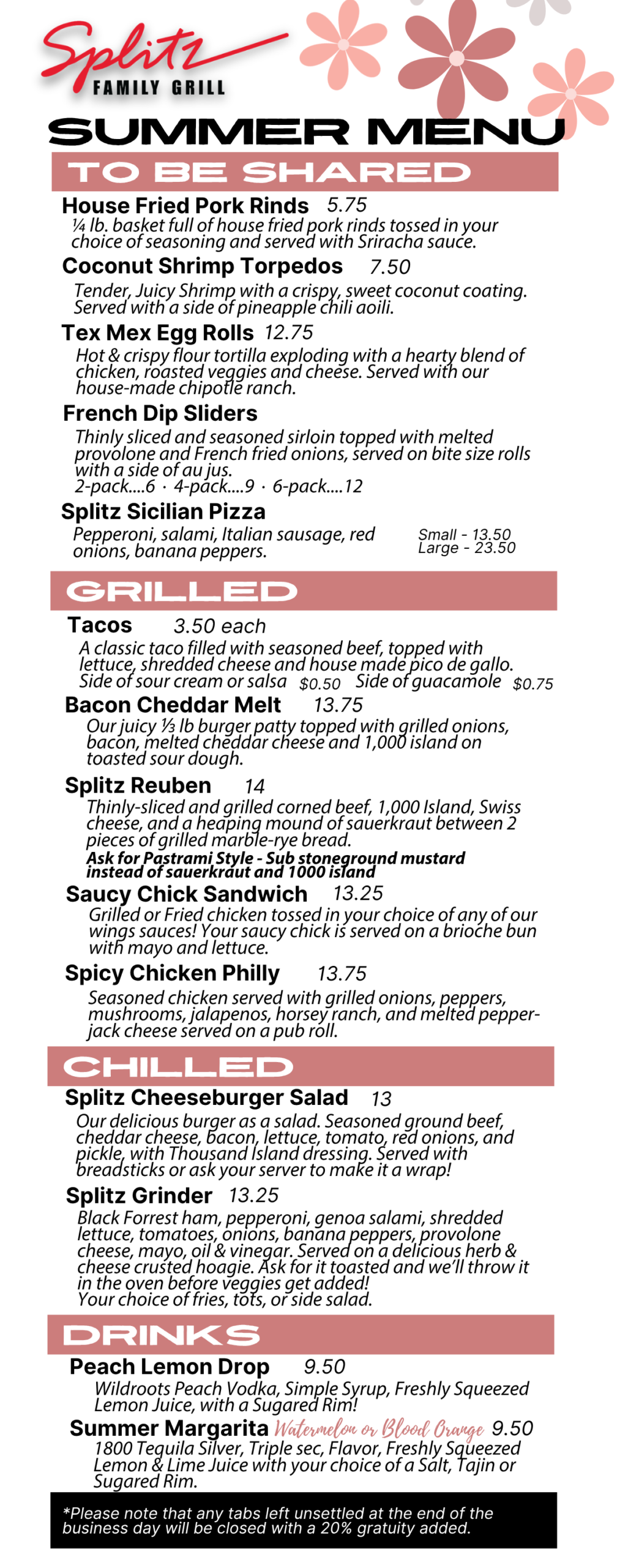 New Summer Special Menu 2026